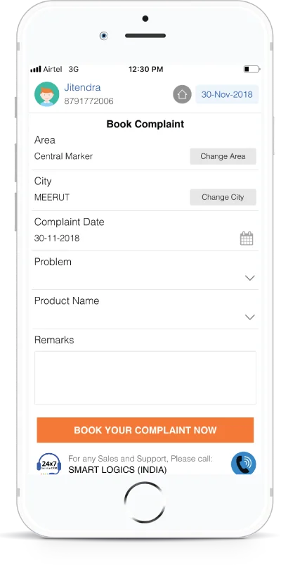 Book Complaint through App-SmartLogics